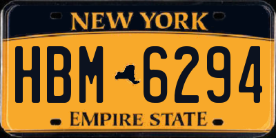 NY license plate HBM6294