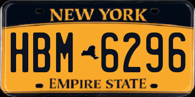 NY license plate HBM6296