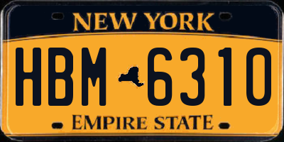 NY license plate HBM6310