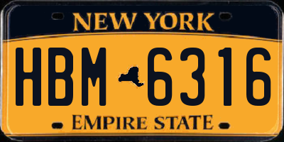 NY license plate HBM6316