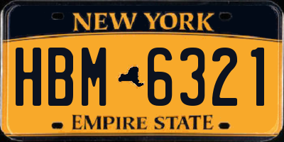 NY license plate HBM6321