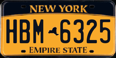 NY license plate HBM6325