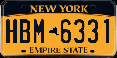 NY license plate HBM6331