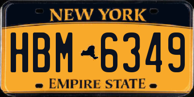 NY license plate HBM6349