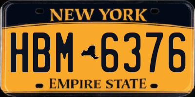 NY license plate HBM6376