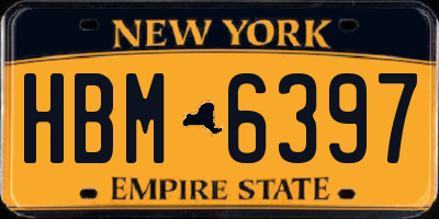 NY license plate HBM6397