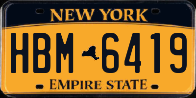NY license plate HBM6419