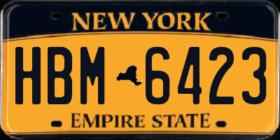 NY license plate HBM6423