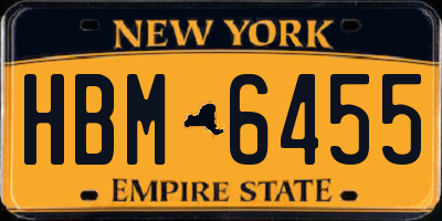 NY license plate HBM6455
