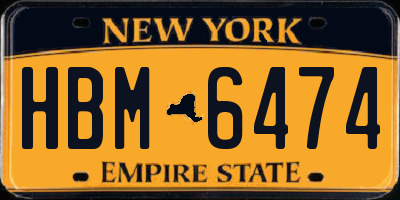 NY license plate HBM6474