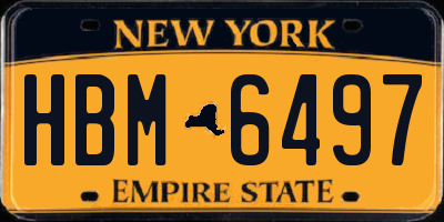 NY license plate HBM6497