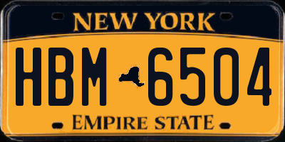 NY license plate HBM6504