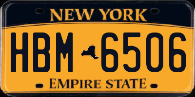 NY license plate HBM6506