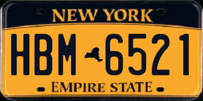 NY license plate HBM6521
