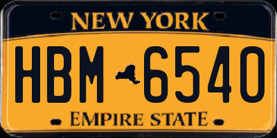 NY license plate HBM6540