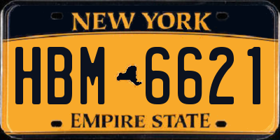 NY license plate HBM6621