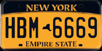 NY license plate HBM6669