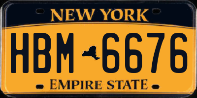 NY license plate HBM6676