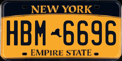 NY license plate HBM6696