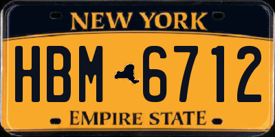NY license plate HBM6712