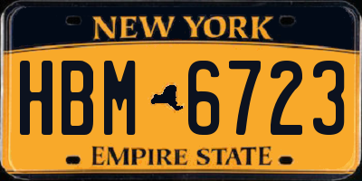 NY license plate HBM6723