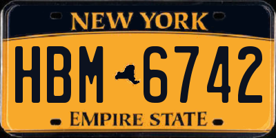 NY license plate HBM6742