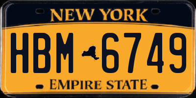 NY license plate HBM6749
