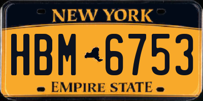 NY license plate HBM6753
