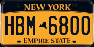 NY license plate HBM6800