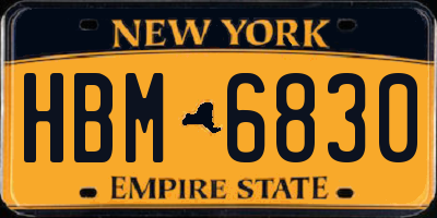 NY license plate HBM6830
