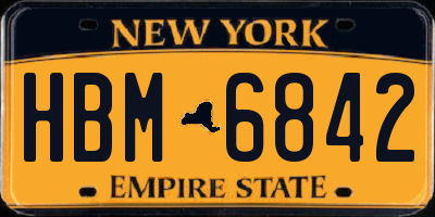 NY license plate HBM6842