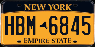NY license plate HBM6845