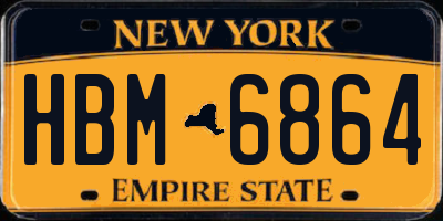 NY license plate HBM6864