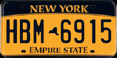 NY license plate HBM6915