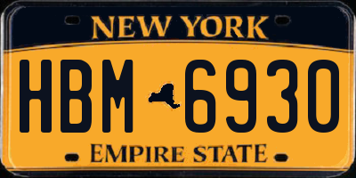 NY license plate HBM6930