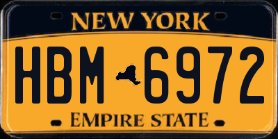 NY license plate HBM6972