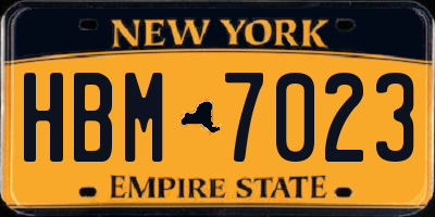 NY license plate HBM7023