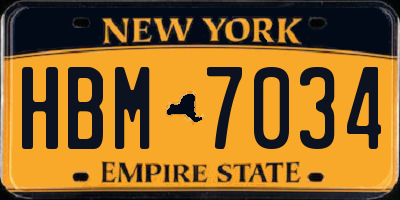 NY license plate HBM7034