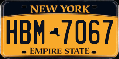 NY license plate HBM7067