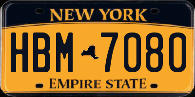 NY license plate HBM7080