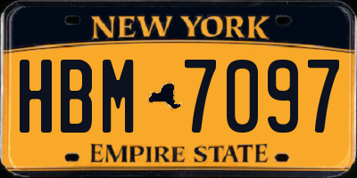 NY license plate HBM7097