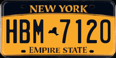 NY license plate HBM7120