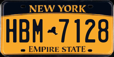 NY license plate HBM7128