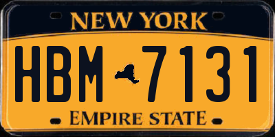 NY license plate HBM7131