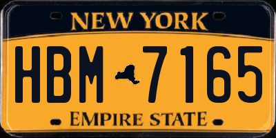 NY license plate HBM7165