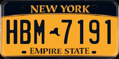 NY license plate HBM7191