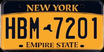 NY license plate HBM7201