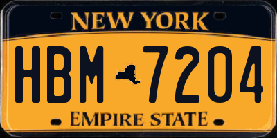NY license plate HBM7204
