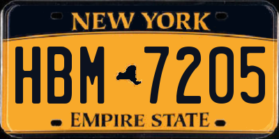 NY license plate HBM7205