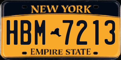 NY license plate HBM7213